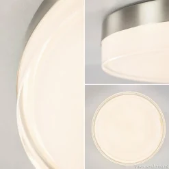 New Straluma **Plafonniere nikkel opaal IP44 3-step d