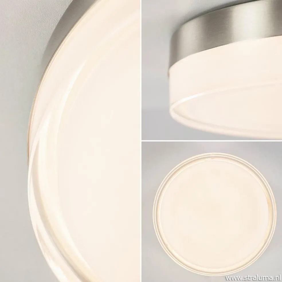 New Straluma **Plafonniere nikkel opaal IP44 3-step d