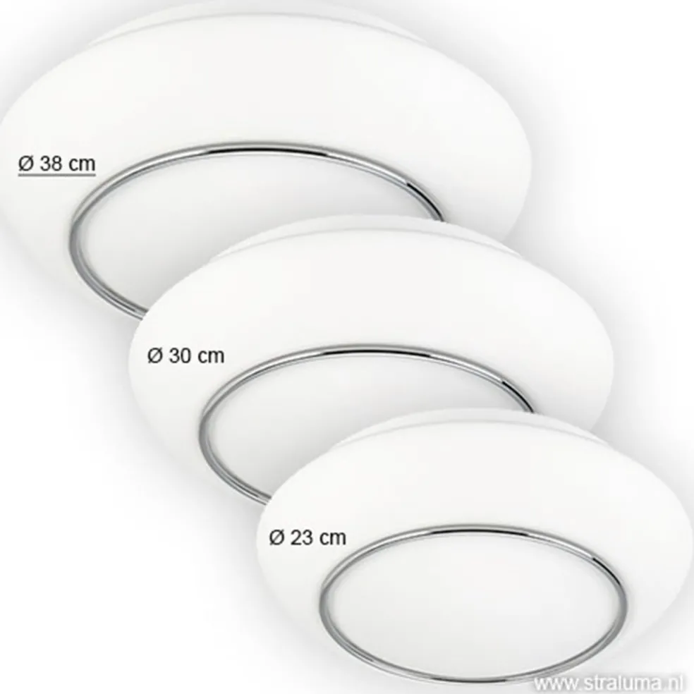 Online Straluma Plafonniere Tornado chroom/wit 38cm IP44
