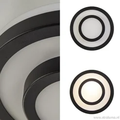 Outlet Straluma Plafonnière Master zwart+opaal glas IP44