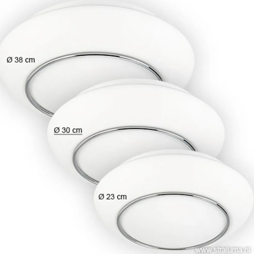 Online Straluma Plafonnière Tornado chroom/wit 30cm IP44