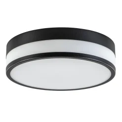 Online Straluma Plafonnière zwart/opaal glas 3-step dim IP44