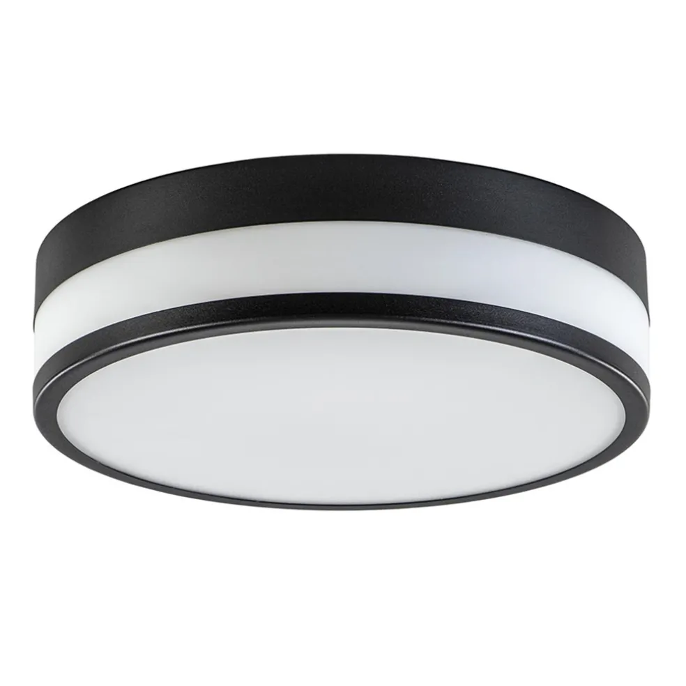 Online Straluma Plafonnière zwart/opaal glas 3-step dim IP44