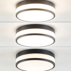Online Straluma Plafonnière zwart/opaal glas 3-step dim IP44