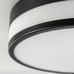 Online Straluma Plafonnière zwart/opaal glas 3-step dim IP44