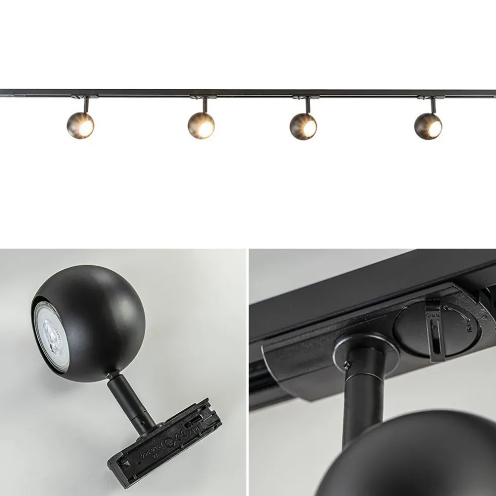 Best Sale Straluma Railsysteem 1-fase zwart inclusief 4 ronde spots