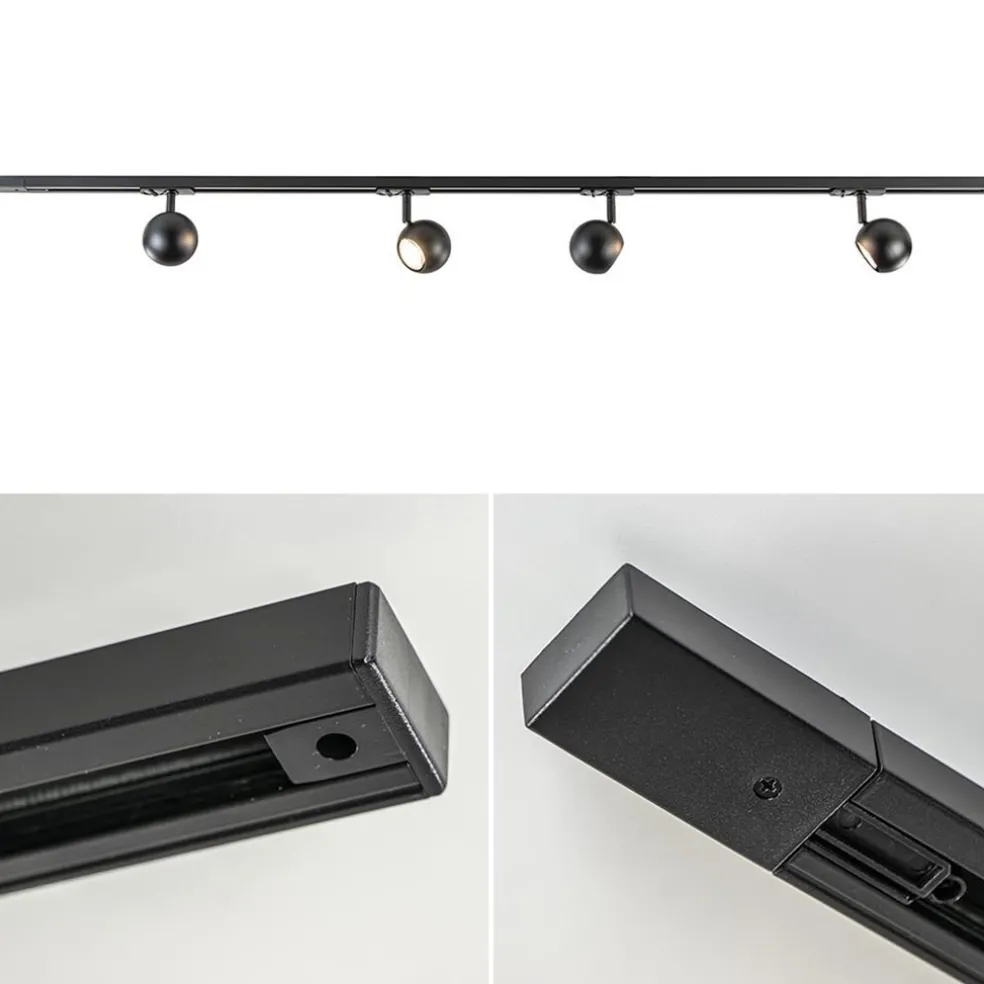 Best Sale Straluma Railsysteem 1-fase zwart inclusief 4 ronde spots