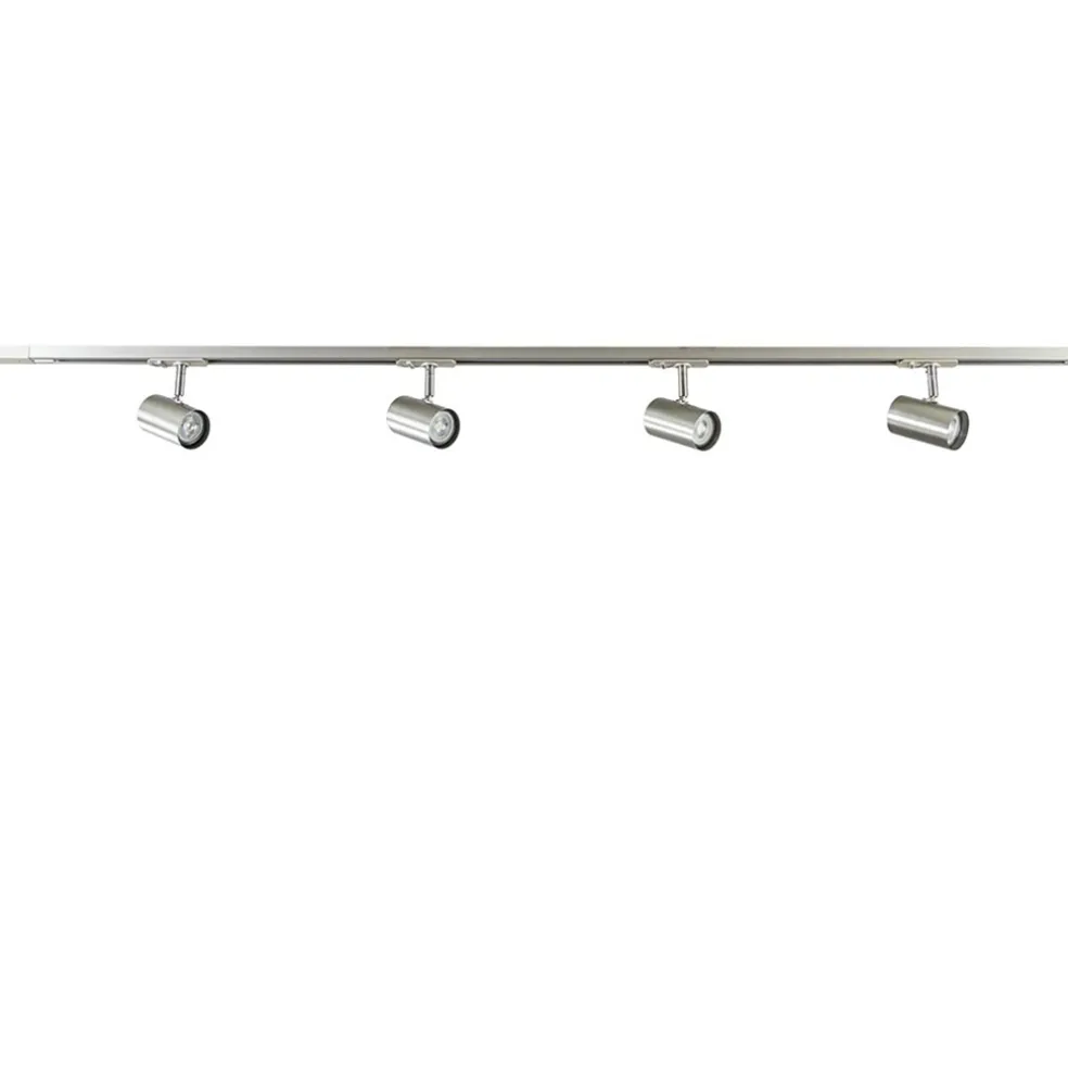 Best Sale Straluma Railsysteem 1,5m nikkel met 4 verstelbare spots