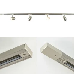 Best Sale Straluma Railsysteem 1,5m nikkel met 4 verstelbare spots