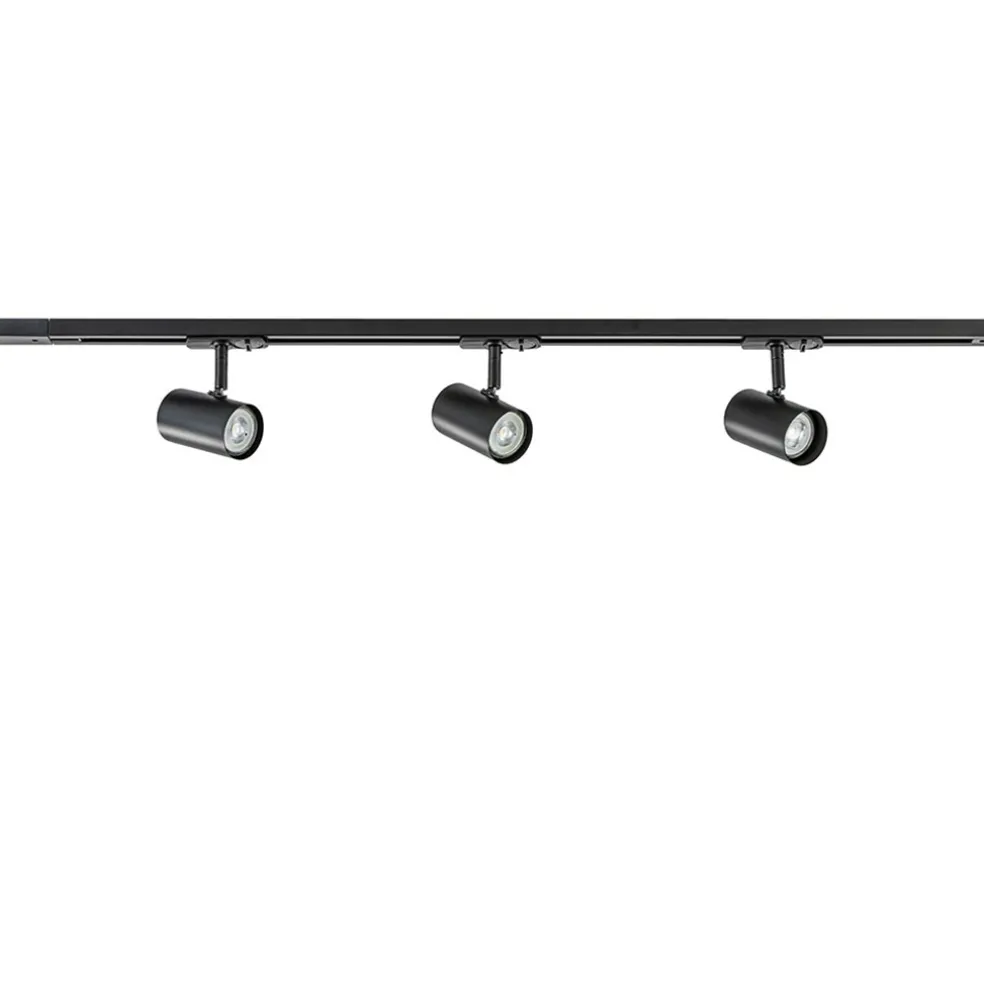 Clearance Straluma Railsysteem zwart 1mtr compleet met 3xspot