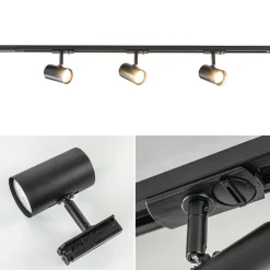 Clearance Straluma Railsysteem zwart 1mtr compleet met 3xspot