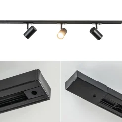 Clearance Straluma Railsysteem zwart 1mtr compleet met 3xspot