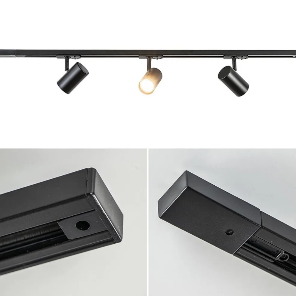 Clearance Straluma Railsysteem zwart 1mtr compleet met 3xspot