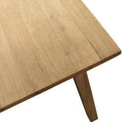 Outlet Straluma Rechthoekige eettafel gebleekt en geborsteld mangohout 220x100 cm
