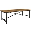 Online Straluma Rechthoekige eettafel oud teak hout met zwart metalen poot