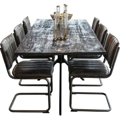 New Straluma Rechthoekige eettafel zwart mangohout met kruispoot 220 cm