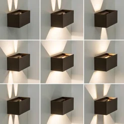 Shop Straluma Rechthoekige LED buitenlamp aluminium bruin