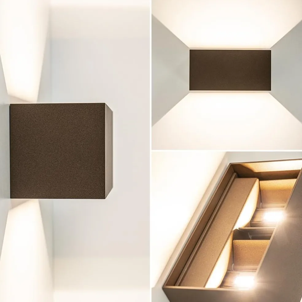 Shop Straluma Rechthoekige LED buitenlamp aluminium bruin