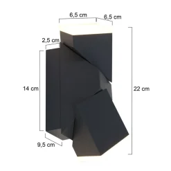 Clearance Straluma Rechthoekige LED buitenlamp verstelbaar zwart aluminium