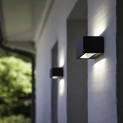 Flash Sale Straluma Rechthoekige LED buitenlamp up+down mat zwart