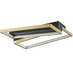 Online Straluma Rechthoekige LED plafondlamp zwart goud design