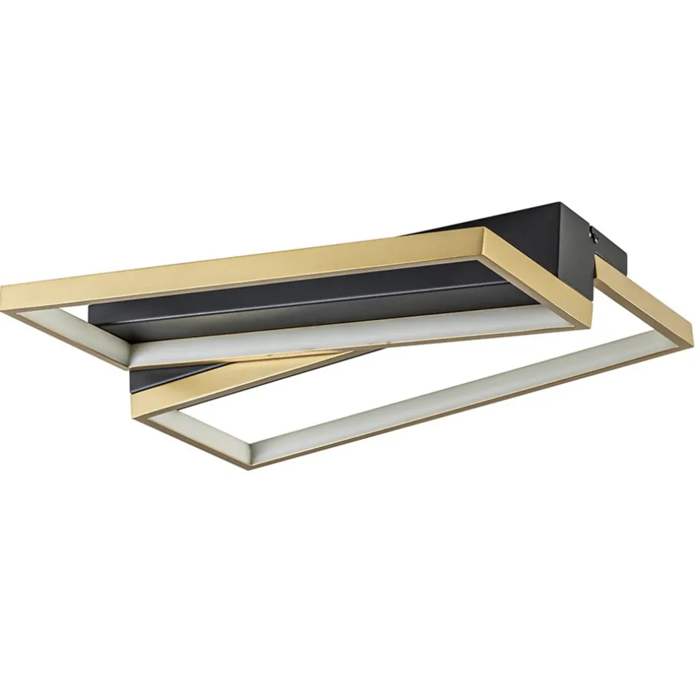 Online Straluma Rechthoekige LED plafondlamp zwart goud design