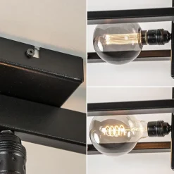 Outlet Straluma Rechthoekige plafondlamp triple square mat zwart