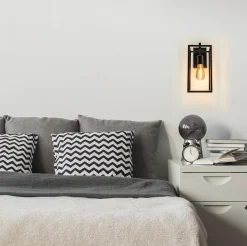 Cheap Straluma Rechthoekige wandlamp mat zwart frame