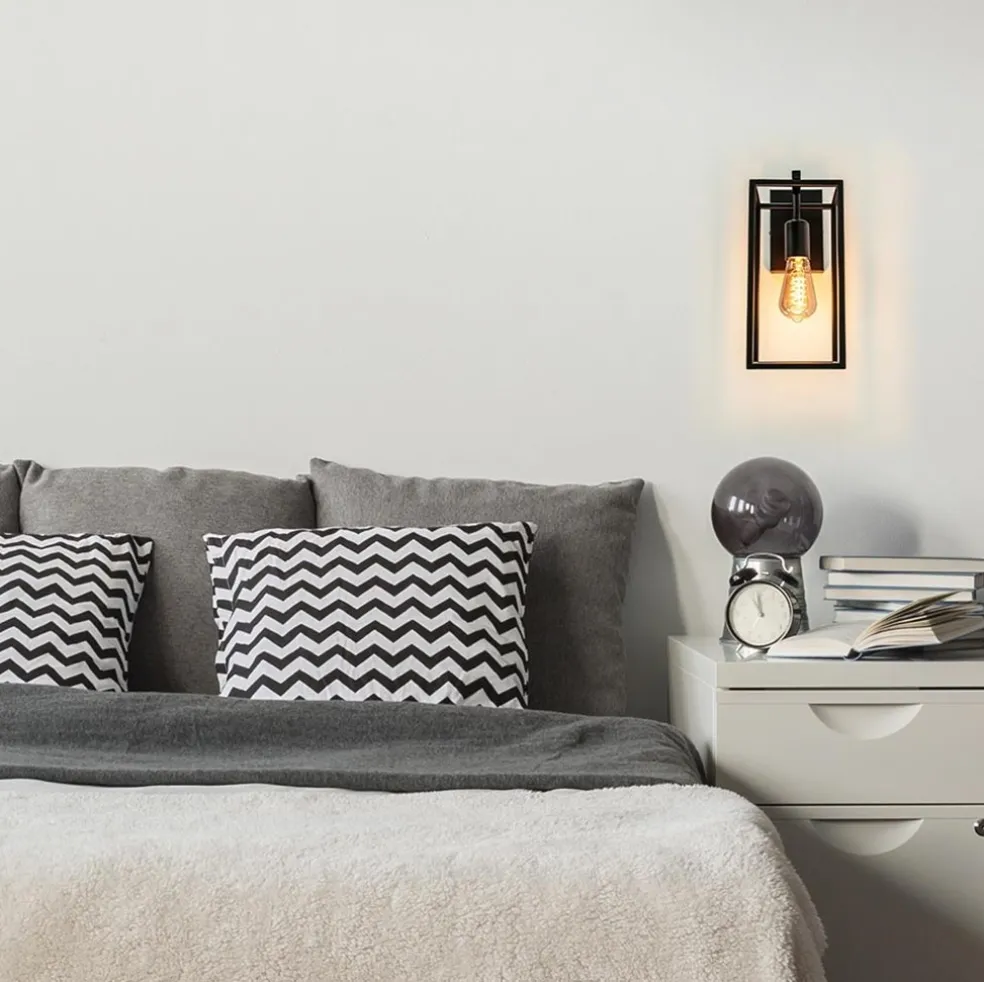 Cheap Straluma Rechthoekige wandlamp mat zwart frame