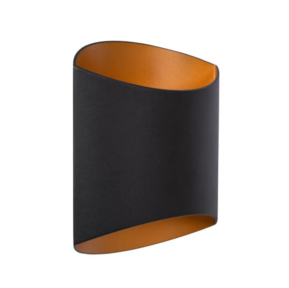 Clearance Straluma Rechthoekige wandlamp mat zwart met goud