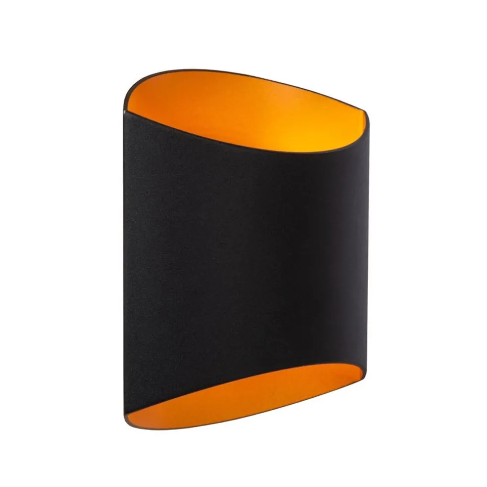 Clearance Straluma Rechthoekige wandlamp mat zwart met goud