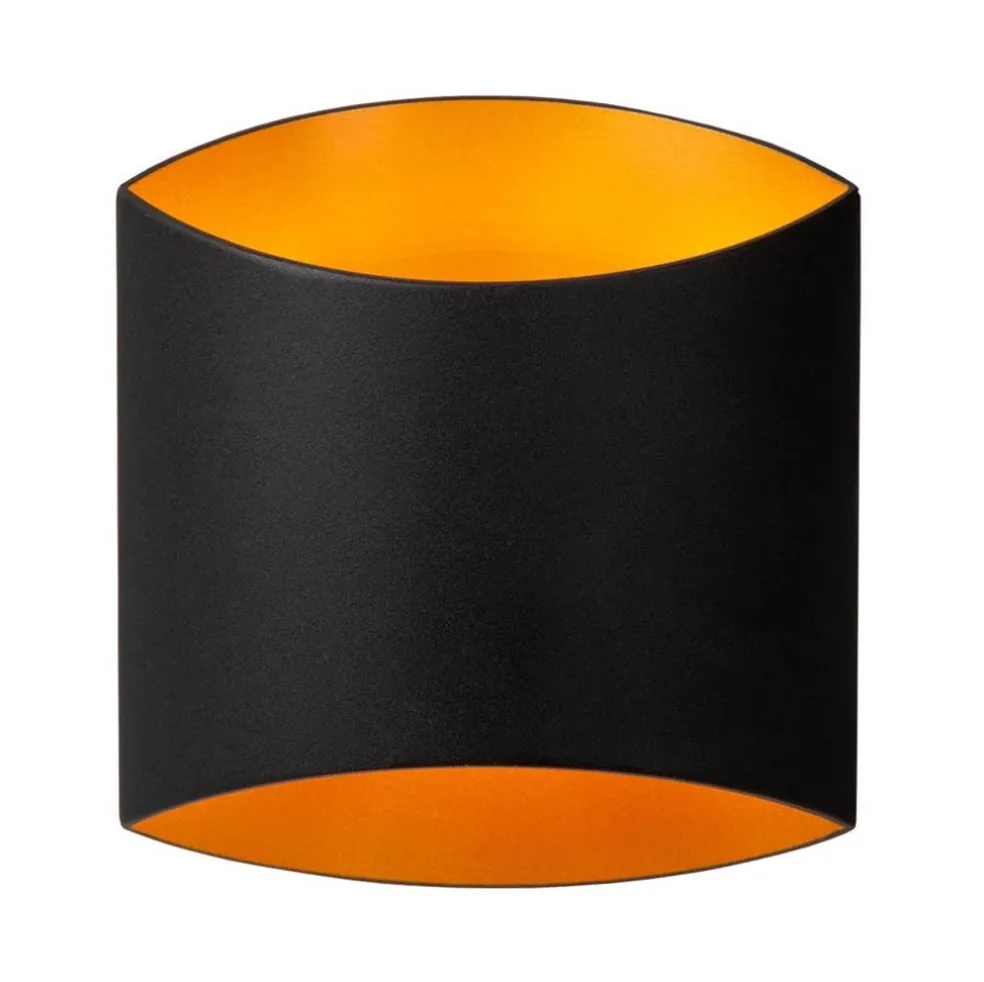 Clearance Straluma Rechthoekige wandlamp mat zwart met goud