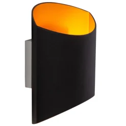 Clearance Straluma Rechthoekige wandlamp mat zwart met goud