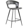 Outlet Straluma Retro barkruk zwart met imitatieleer