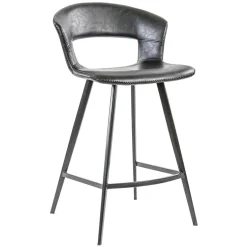 Outlet Straluma Retro barkruk zwart met imitatieleer