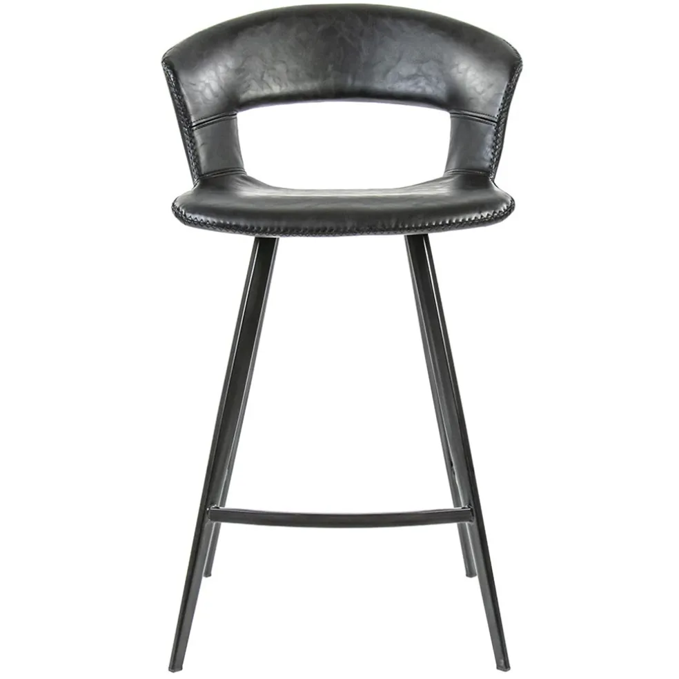 Outlet Straluma Retro barkruk zwart met imitatieleer