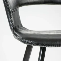 Outlet Straluma Retro barkruk zwart met imitatieleer
