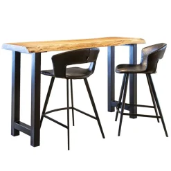 Outlet Straluma Retro barkruk zwart met imitatieleer
