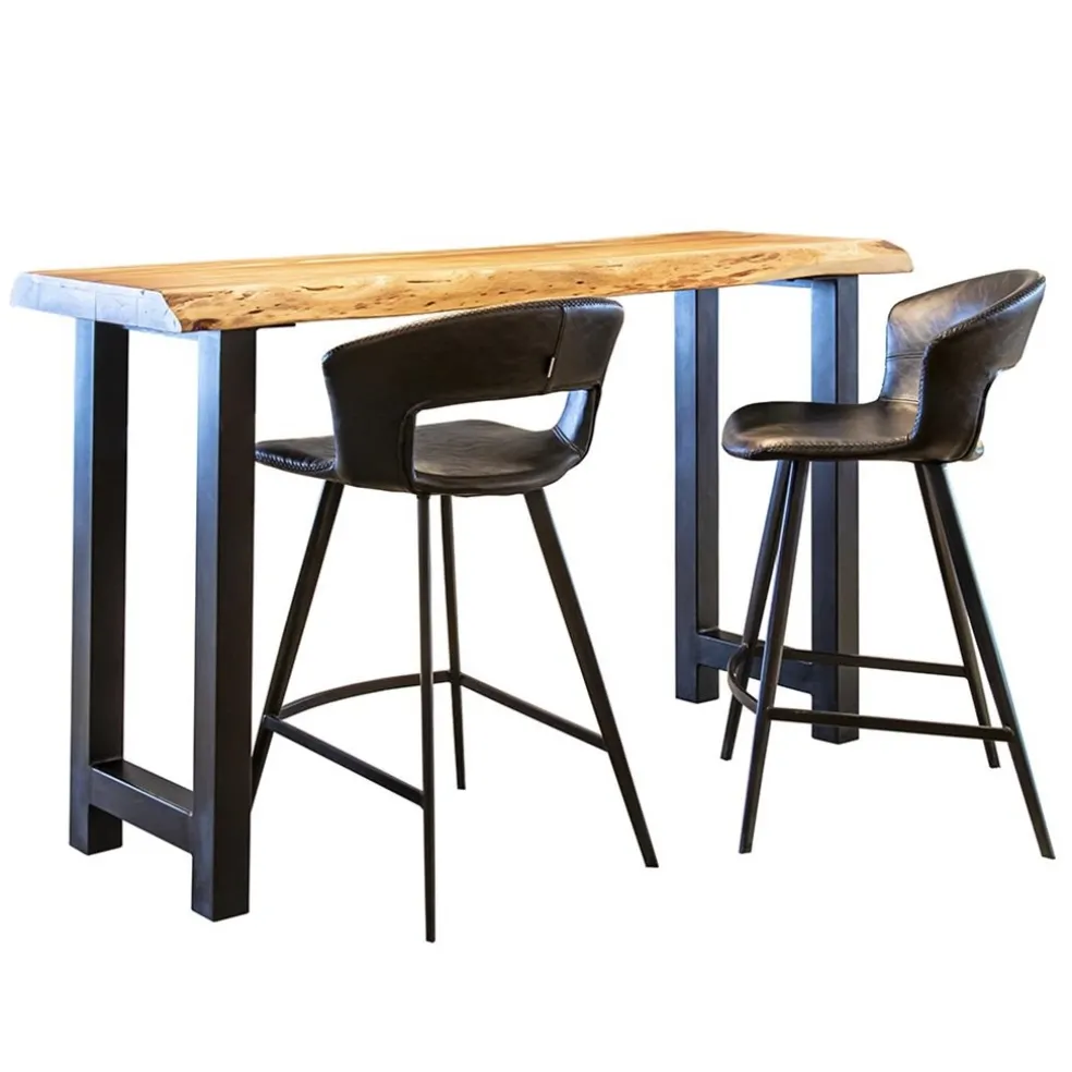 Outlet Straluma Retro barkruk zwart met imitatieleer