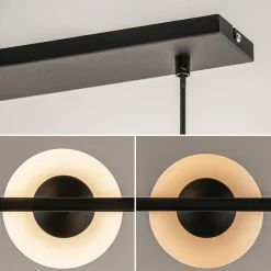 New Straluma Retro eettafel hanglamp zwart met witte glazen bollen