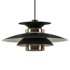 Outlet Straluma Retro hanglamp zwart met koper 50 cm