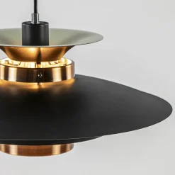 Outlet Straluma Retro hanglamp zwart met koper 50 cm