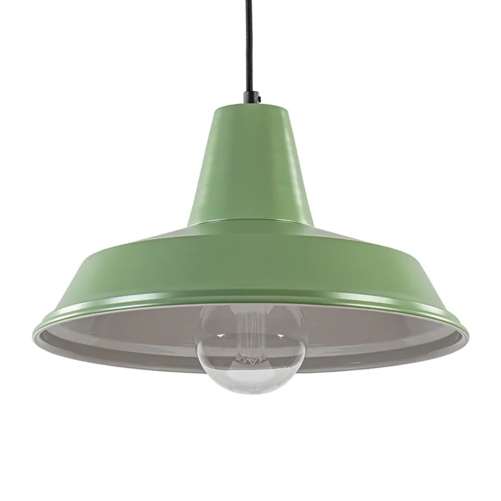 Cheap Straluma Retro metalen hanglamp groen met wit