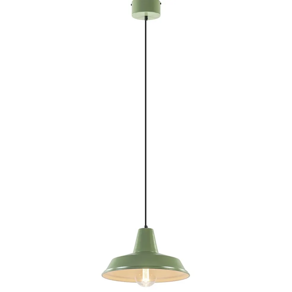 Cheap Straluma Retro metalen hanglamp groen met wit