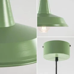 Cheap Straluma Retro metalen hanglamp groen met wit