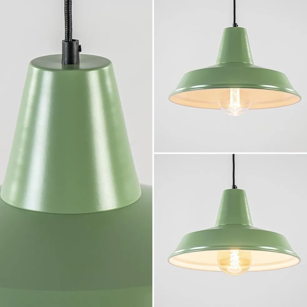 Cheap Straluma Retro metalen hanglamp groen met wit