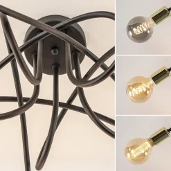 Best Straluma Retro plafondlamp zwart met gouden pendels