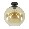 Cheap Straluma Retro plafondlamp zwart met amber glazen bol
