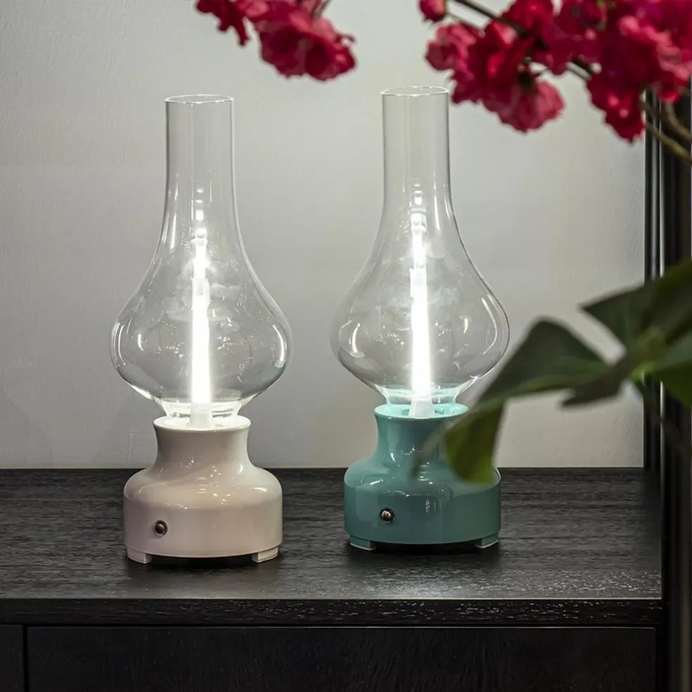 Best Straluma Retro tafellamp olielamp op batterij wit