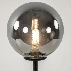 New Straluma Retro tafellamp zwart met smoke/titanium glazen bol